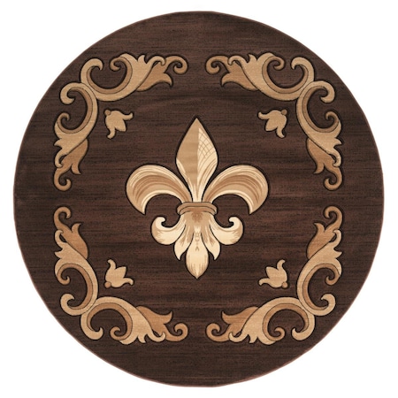 United Weavers Of America 7 ft. 10 in. Bristol Barnsley Brown Round Rug 2050 11750 88R